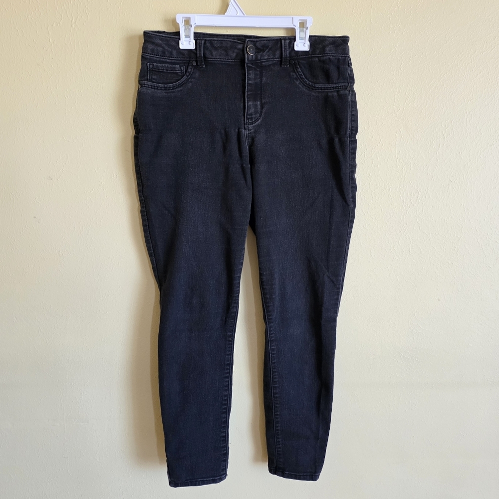 d.jeans Faded Black Skinny Jeans Stretchy Mid Rise Size 10
